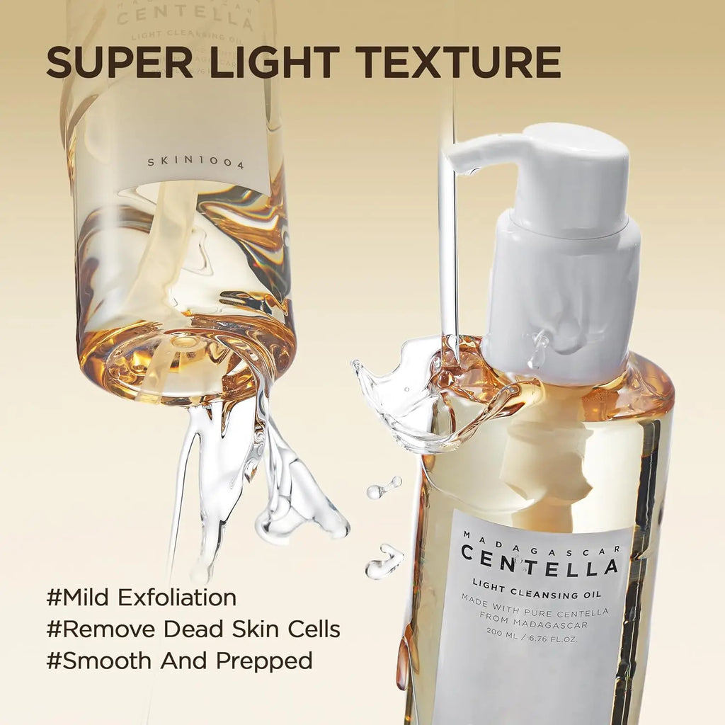 SKIN1004 Madagascar Centella Light Cleansing Oil 6.76 Fl.oz, 200ml | Gentle Oil Cleanser for Face, Korean Facial Cleanser